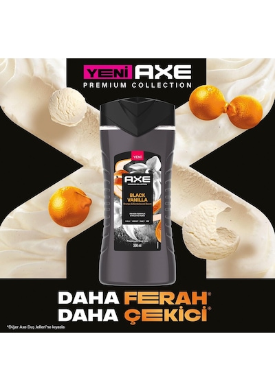 Axe Premium Collection Duş Jeli Black Vanilla 3 İn 1 Vücut Saç Yüz 300 Ml 285 ML