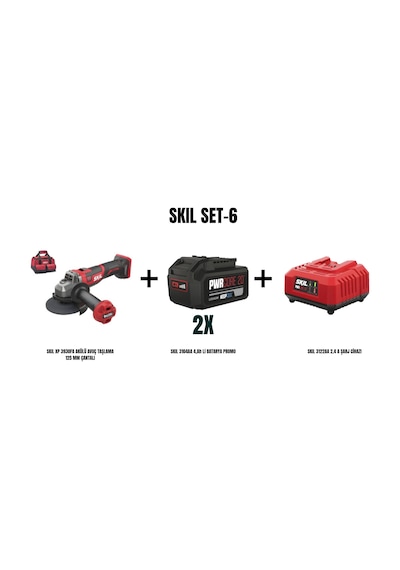 Skil Set-6 Skil XP 3930FA Akülü Avuç Taşlama 125 MM Çantalı + 2x Skil 3104AA 4AH Li Batarya Promo + Skil 3122AA 2.4A Şarj Cihazı