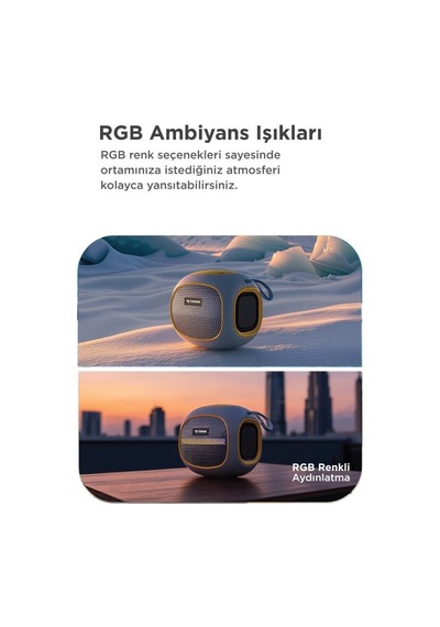 Premium Bluetooth Hoparlör D90 Gri 5w Ofis Kamp Hediyelik