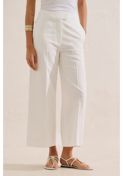 Manuka Klasik Geniş Paça Kısa Pantolon Ekru Ss26pnt00041-01 No
