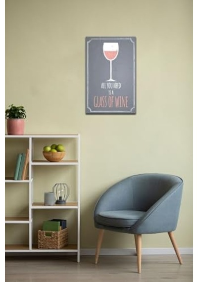 Ayrex Kağıt Duvar Posteri All You Is A Glass Of Wine Retro Drtr0118