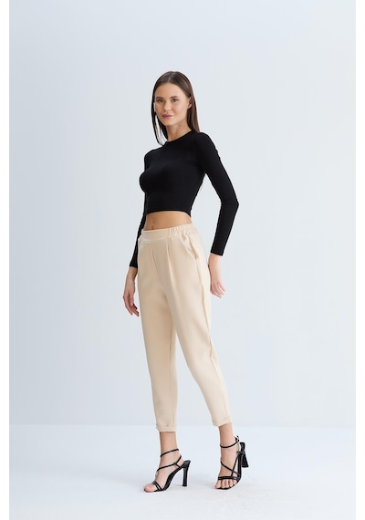 Sortie Collection Duble Paça Bel Lastikli Pantolon Taş-taş Taş