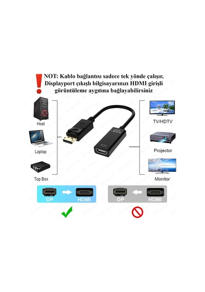 Displayport To Hdmı 4k2k Çevirici Dönüştürücü Kablo