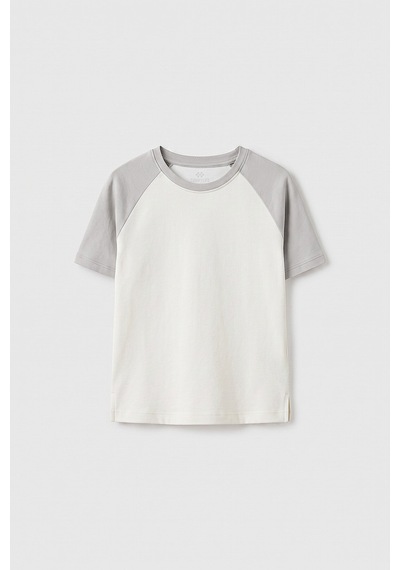 Ekru-taş Standart Fit Reglan Kollu Kız Çocuk T-shirt - 75180 Ekru/taş