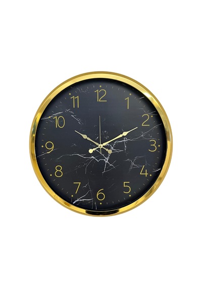 Gold Mermer Desenli 52 X 52 Cm Duvar Saati