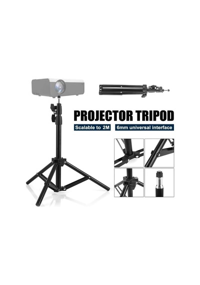 Projektör Tripodu, 6 Mm Üniversal Alaşım Zemin Tripodu Katlanabilir Ağır Yük Tripod Ayağı, 2 M Yüksekliğe Kad