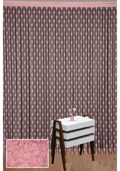 Kalpli Model Pembe Renk Ip Perde Hazır Ip Perde 300x270