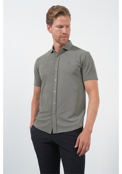 İmza Haki İtalyan Yaka Kısa Kol Cepsiz Slim Fit Esnek Gömlek 1004260159 Koyu Haki İmza Haki İtalyan Yaka Kısa Kol Cepsiz Slim Fit Esnek Gömlek 1004260159 Koyu Haki