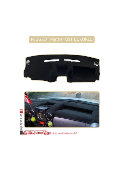 Peugeot Partner Kapaklı Ekranlıtorpido Koruma Halısı Bej Kenar