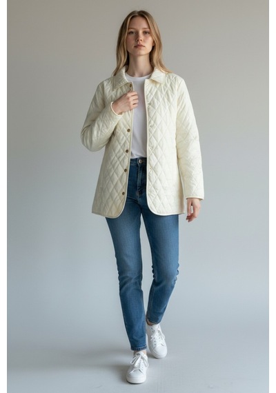 CottonCool Kadın Kapitone Mont Krem