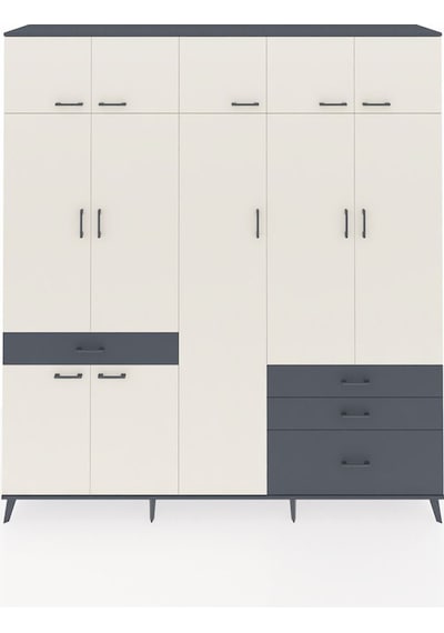 Hyperion Dolap 11 Raflı 4 Çekmeceli 2 Askılı 220x44x243 Antrasit-aytaşı/antrasit Aytası/antrasıt Hyperion Dolap 11 Raflı 4 Çekmeceli 2 Askılı 220x44x243 Antrasit-aytaşı/antrasit Aytası/antrasıt