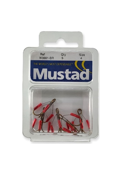 Mustad W3551-br Ot Koruma Telli Üçlü Kanca 5'li Paket -8697 - 6
