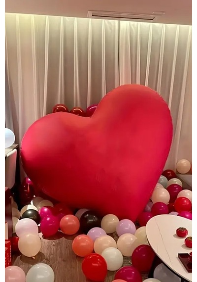 Beysüs Dev Kalp Folyo Balon 145 Cm Kırmızı