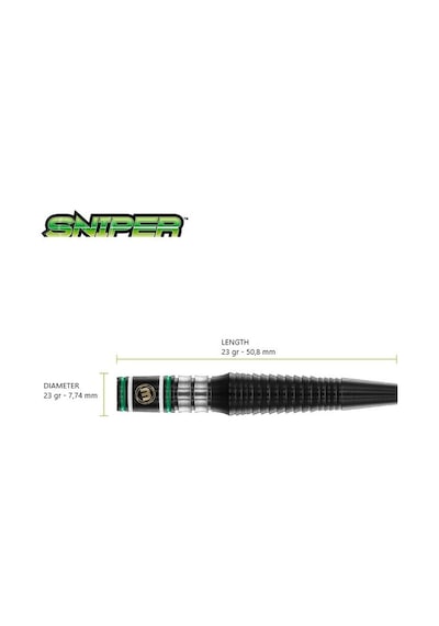Winmau Sniper Black %90 Tungsten Çelik Uçlu Dart Oku