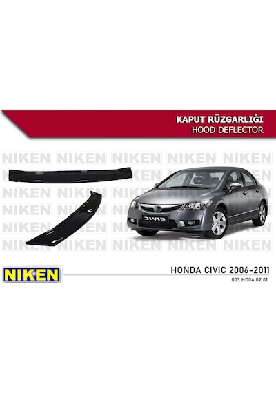 Niken Honda Civic Fd6 Uyumlu Kaput Rüzgarlığı Koruyucu 2006 / 2012