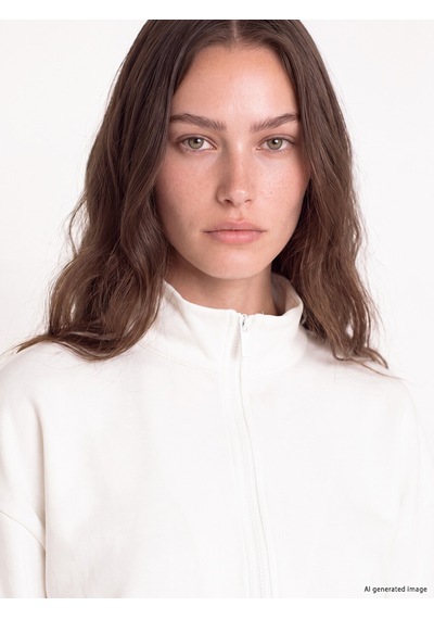 Lcw Modest Beyaz Dik Yaka Soft Touch Kadın Sweatshirt Tunik