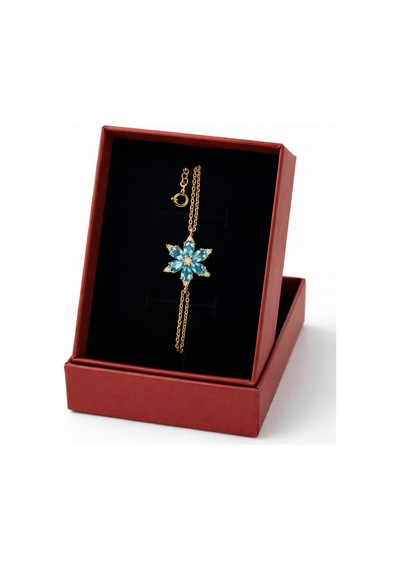 Çekirdekjewelry 925 Ayar Gümüş Lotus Çiçeği Bileklik Sarı