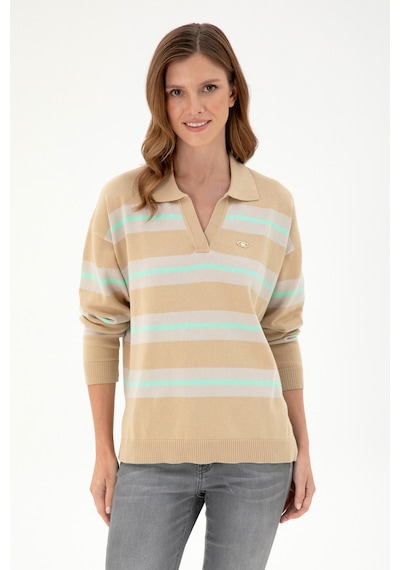 U.S. Polo Assn. Kadın Kum Polo Yaka Kazak 50297089-VR085