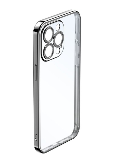 Rock Apple Uyumlu iPhone 14 Pro Max Kılıf Elektrokaplama - Siyah Siyah