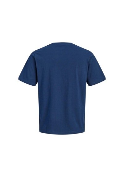Jack & Jones Jprblucalvın Ss Tee Erkek Kısa Kollu Basic T-shirt Pamuklu Mavi
