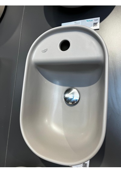 Turkuaz Cerastyle Aqua Tezgahüstü Mat Gri Lavabo 42 28 Cm