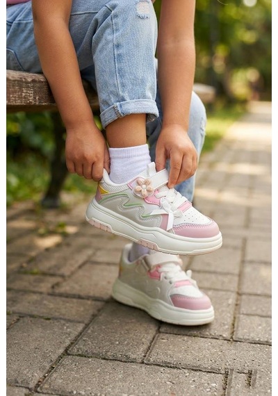Fort Odessa Cool Fiyonk Detaylı Hafif Rahat Sneaker Kız Çocuk Ayakkabı Beyaz - Pudra Fort Odessa Cool Fiyonk Detaylı Hafif Rahat Sneaker Kız Çocuk Ayakkabı Beyaz - Pudra