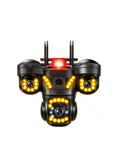 V380 Pro 3 Kamera 10x Zoom 4k Ptz Ip Sesli Sirenli Wifi Akıllı Güvenlik Kamera 3+3+3 Mp
