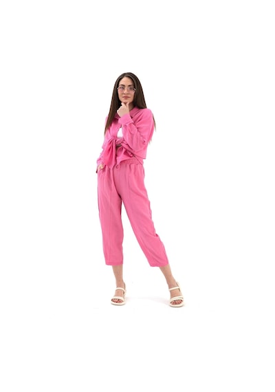 Wpr Krinkıl Kumaş Keten İkili Takım - Pembe-pembe Pembe