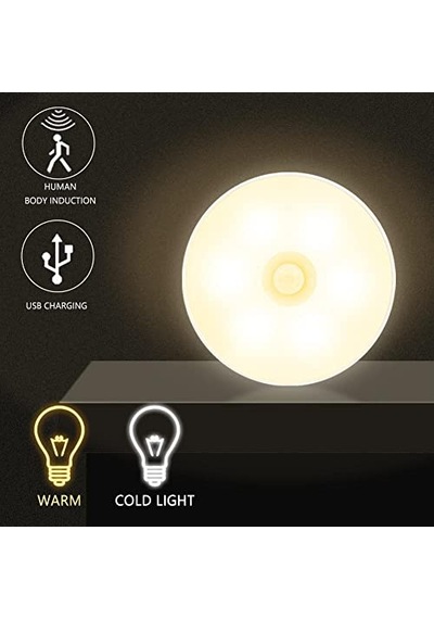Sensörlü Usb Şarjlı Lamba Led Işık Sensörlü Lamp Gece Lambası Hareket Sensör Led Sensör Lamba Çok Renkli