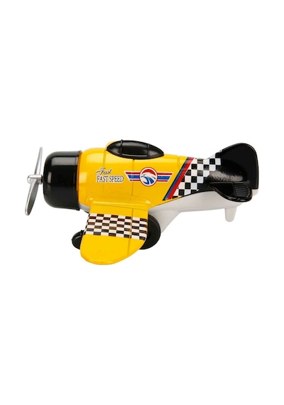 Die-cast Metal Çek Bırak Oyuncak Savaş Uçağı 15 Cm Sarı