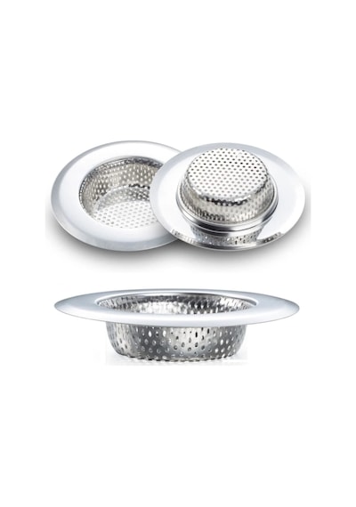 3 Lü Paslanmaz Çelik Lavabo Süzgeci 11.5 Cm Evye Gider Süzgeci 304 Çelik Büyük Boy Diğer