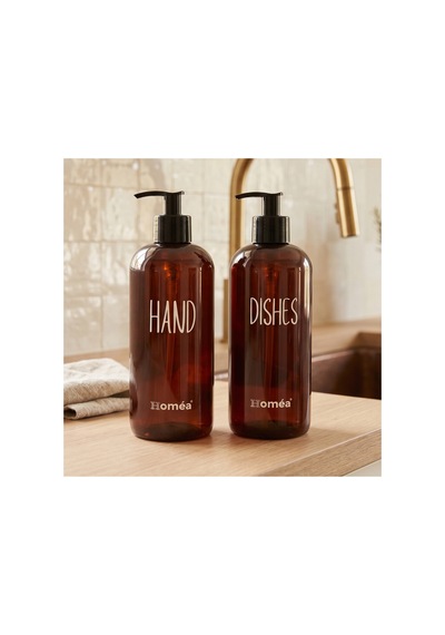 Homea Hands Dishes Sabunluk Amber Renk Şık Ve Modern Mutfak & Banyo Sabunluk, Sıvı Sabunluk