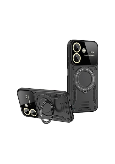 Xiaomi Redmi 13c Uyumlu Kılıf Joy Lens Standlı Kapak - Siyah