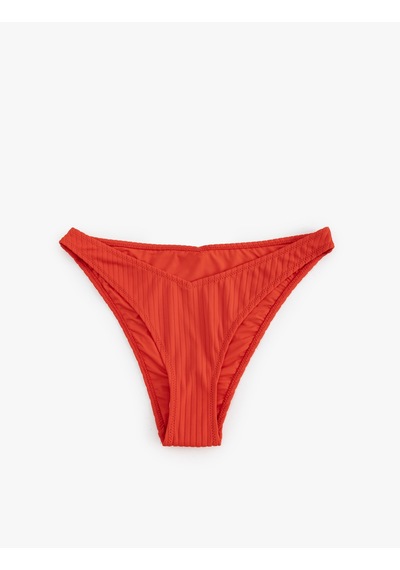 Koton Astarlı Dokulu Asimetrik Bel Bikini Altı Kırmızı 5sak00055mm Kırmızı