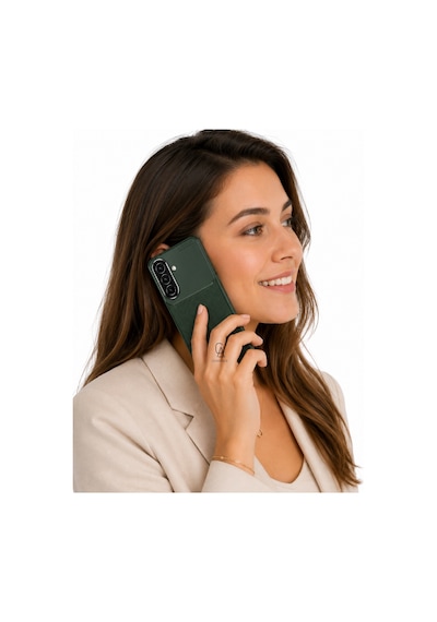 Samsung Galaxy A27 Uyumlu Kılıf Karbon Tasarım Kamera Korumalı Silikon Telefon Kılıfı Kapak Koyu Yeşil