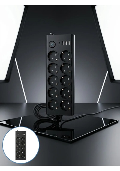 Lexroo Akım Korumalı 10'lu Grup Priz Usb Ve Type-c Çıkışlı Çoklu Diğer