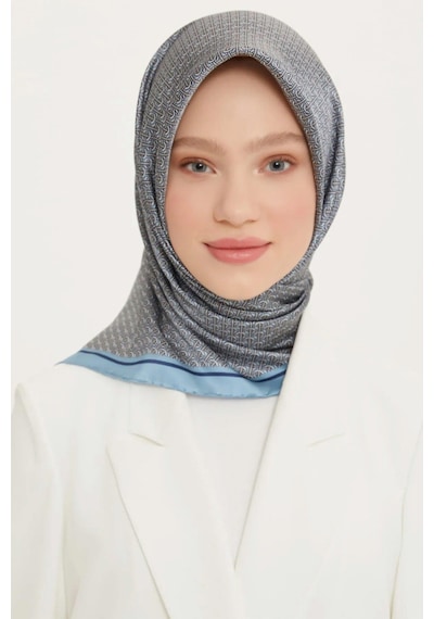 Armine İpek Eşarp Nostalji - 8733-38 Mavi Twill Mavi