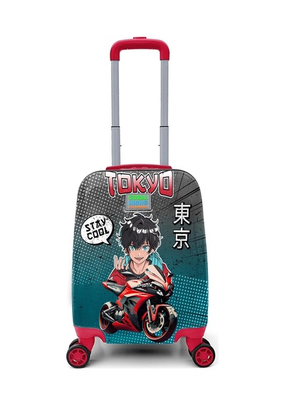 Coral High Kids Anime Motorsiklet Desenli Çocuk Valizi 16782