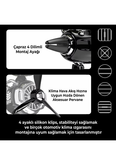 Pervaneli Klima Süsü Oto Koku Klipsi Kırmızı Pilot Hava Ferahlatıcı Maskot 1 Adet