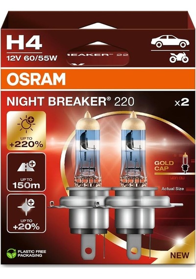 H4 Night Breaker 220 12v %220 Fazla Işık