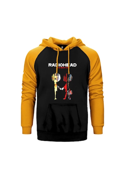 Radiohead The Best Of Sarı Renk Reglan Kol Kapşonlu Sweatshirt Sarı