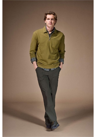 Defacto Yarım Fermuarlı Sweatshirt F8215ax26spkh256 Haki-kh256