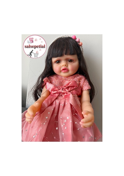 Büyük Boy Konuşan Bebek 55 Cm Konuşan Gerçekçi Reborn Bebek Yumuşak Vinil Aksesuarlı Sesli Bebek