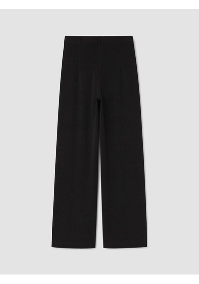 Lcw Modest Siyah Geniş Paça Pileli Kadın Kumaş Pantolon