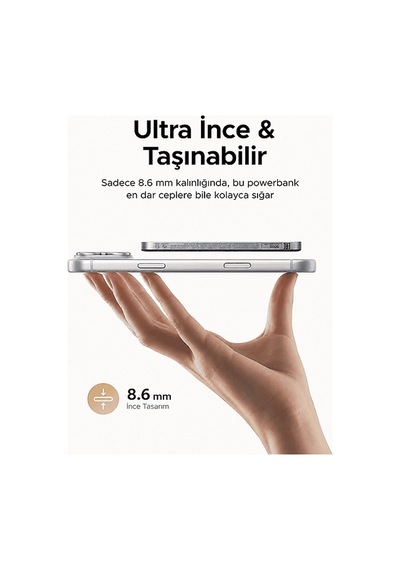 Ugreen Magflow Air 5.000 Mah Magsafe Kablosuz 20w Usb-c Taşınabilir Şarj Cihazı Uzay Grisi