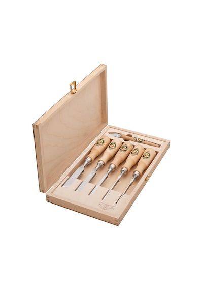 Kirschen 1107001 Ahşap Kutulu Dowtail Düz Iskarpela Takımı 6 Parça