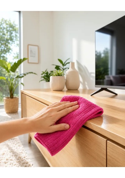 Astraltech Pembe Mikrofiber Bez Çizmeden Yüzey Temizliği 1 Adet