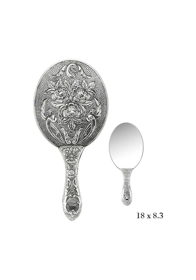 925 Ayar Gümüş Gül Motifli El Aynası Renkli 16788625
