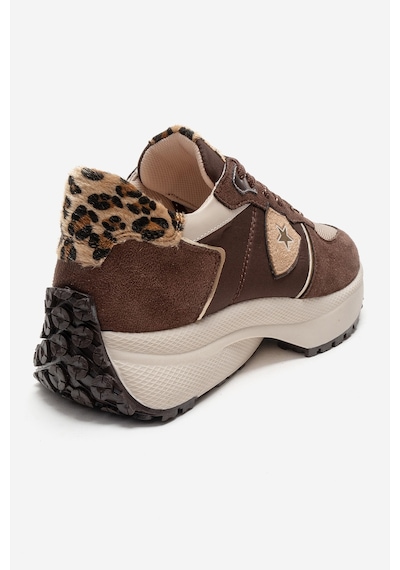 Bıella Kahverengi Süet Desenli Kadın Sneaker