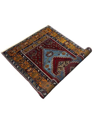 El Dokuması Yahyalı Halısı 122x210 Kök Boyası Mavi %100 Yün Halı